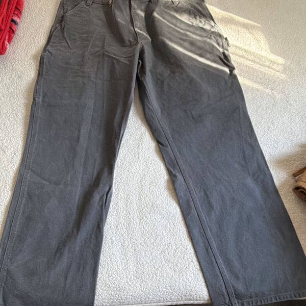Carhartt Relaxed Fit Canvas Work Pants Size 44x32 Gray