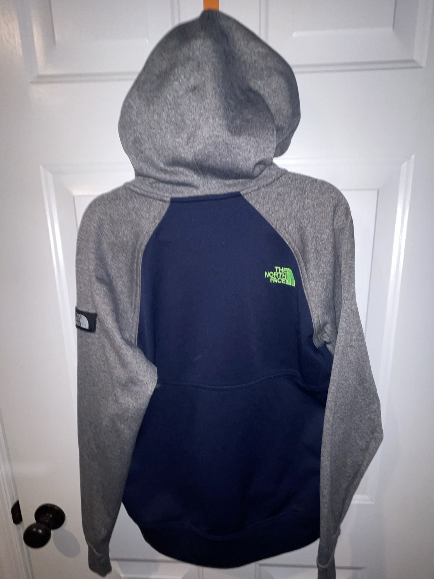 The North Face Full Zip Hoodie Blue Gray Neon Green 7