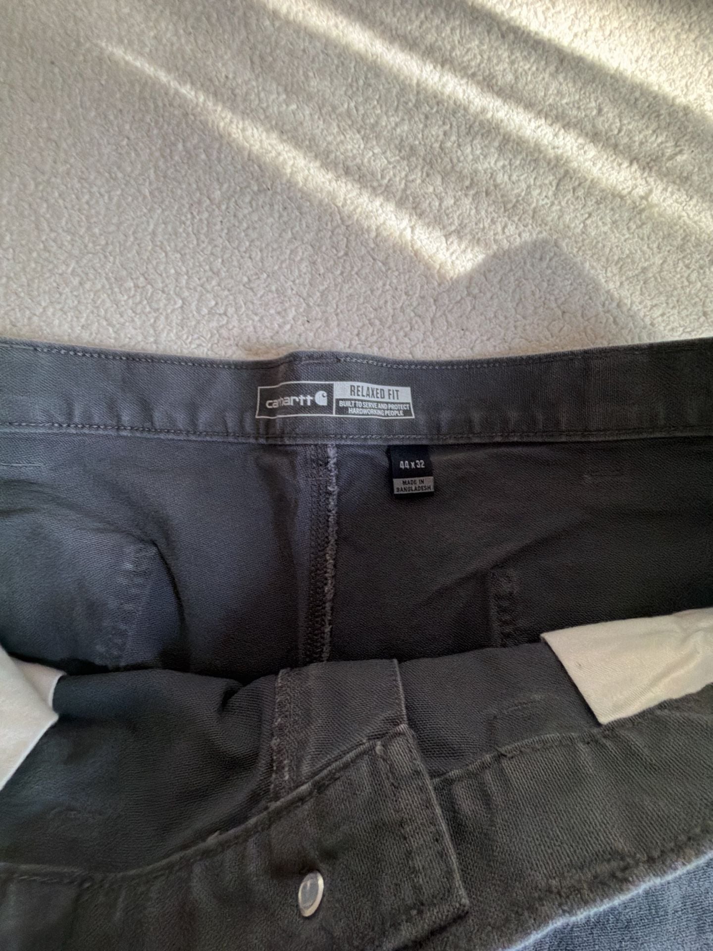 Carhartt Relaxed Fit Canvas Work Pants Size 44x32 Gray 4
