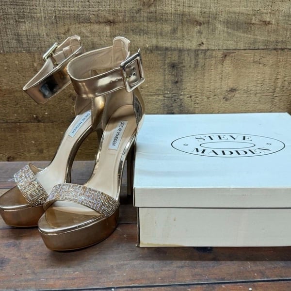Steve Madden Sultry Size 9.0 Rose Gold Platform Sandals