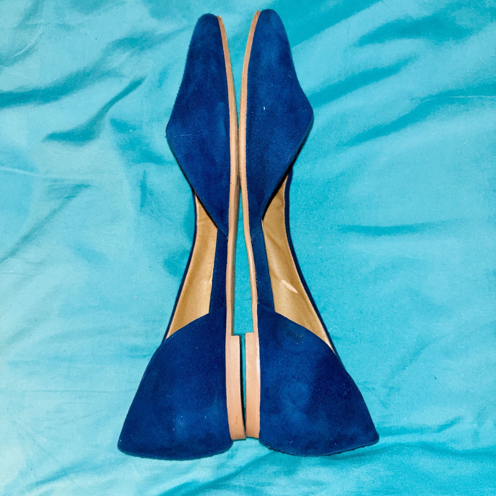 Gianni Bini Pointed Toe Flats Blue Suede 3