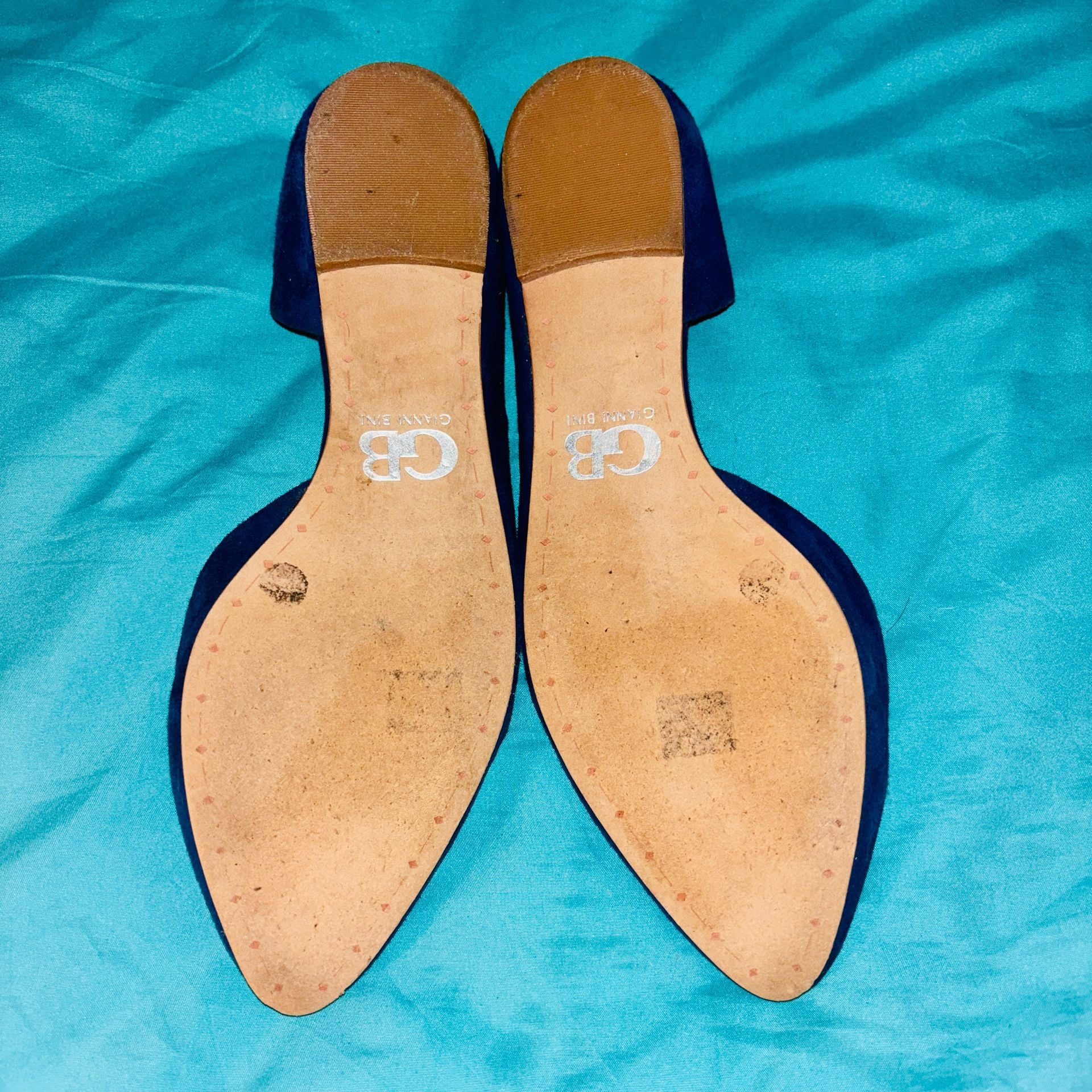Gianni Bini Pointed Toe Flats Blue Suede 4