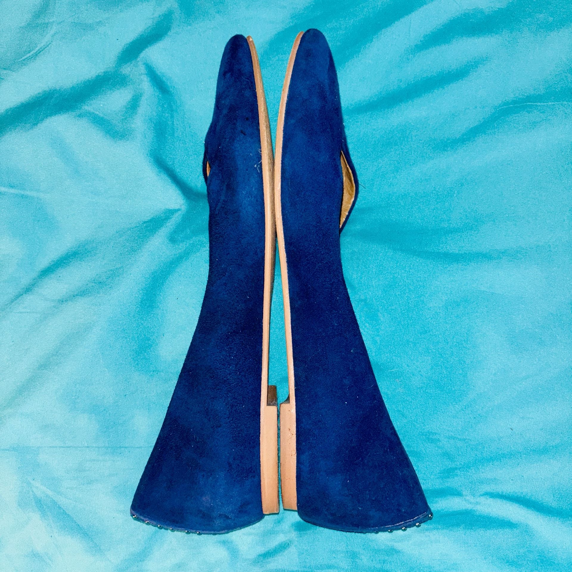 Gianni Bini Pointed Toe Flats Blue Suede 6