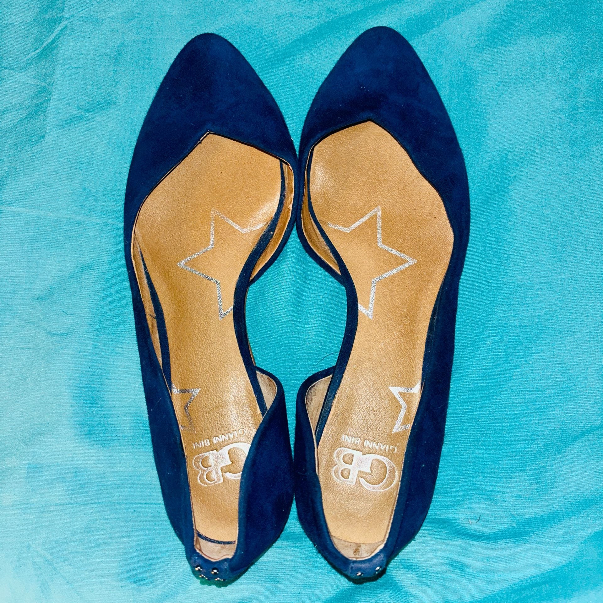 Gianni Bini Pointed Toe Flats Blue Suede 8