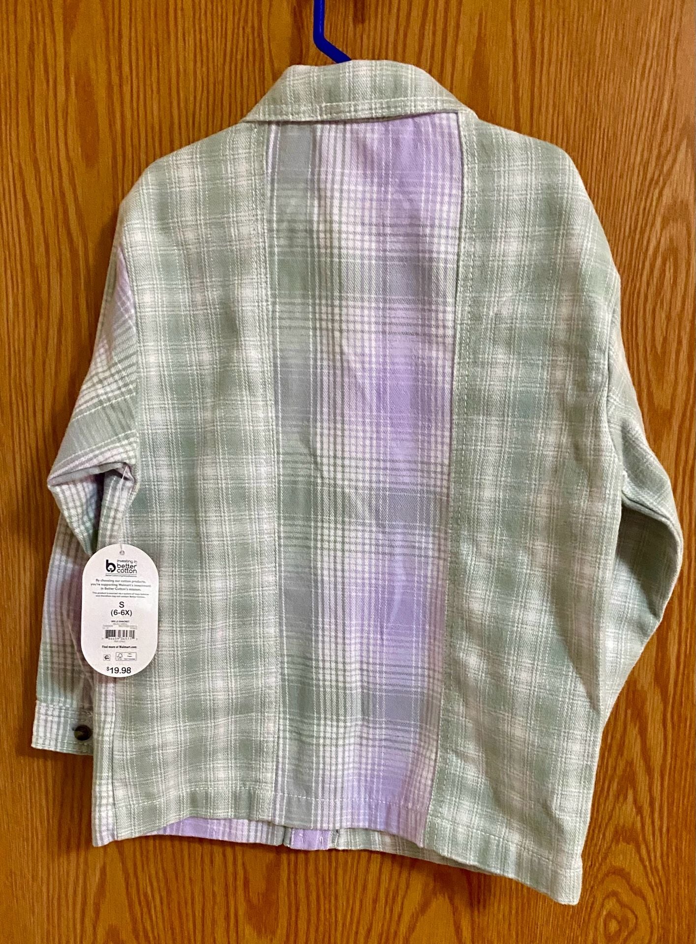 Wonder Nation Plaid Shacket Size S (6-6X) Green Purple 6