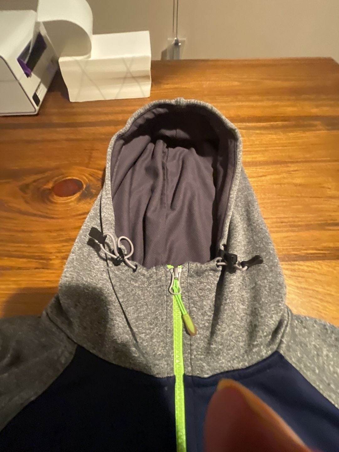 The North Face Full Zip Hoodie Blue Gray Neon Green 10
