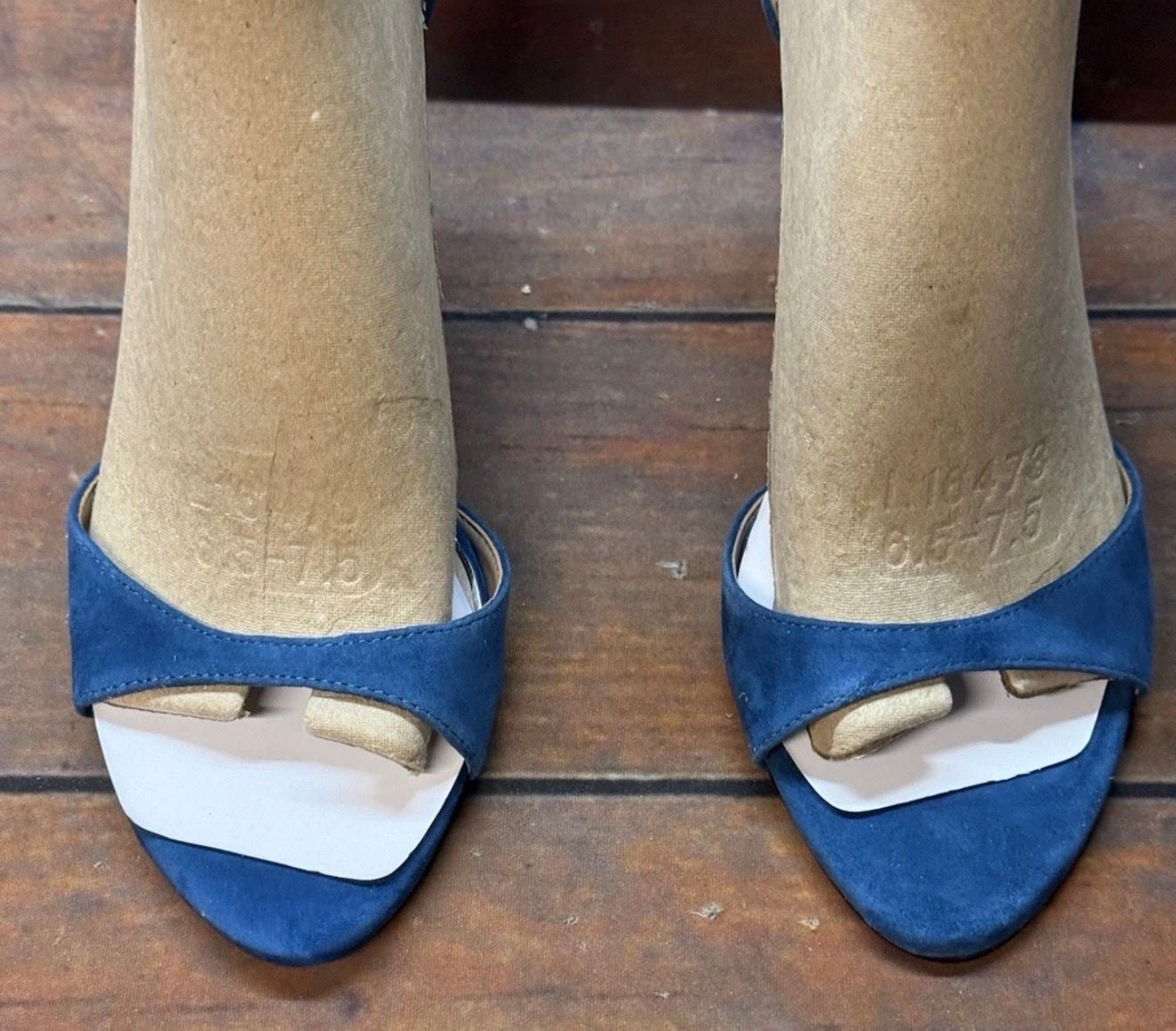 Guess Seena2 Size 8M Blue Suede Ankle Strap Stiletto Heels 8