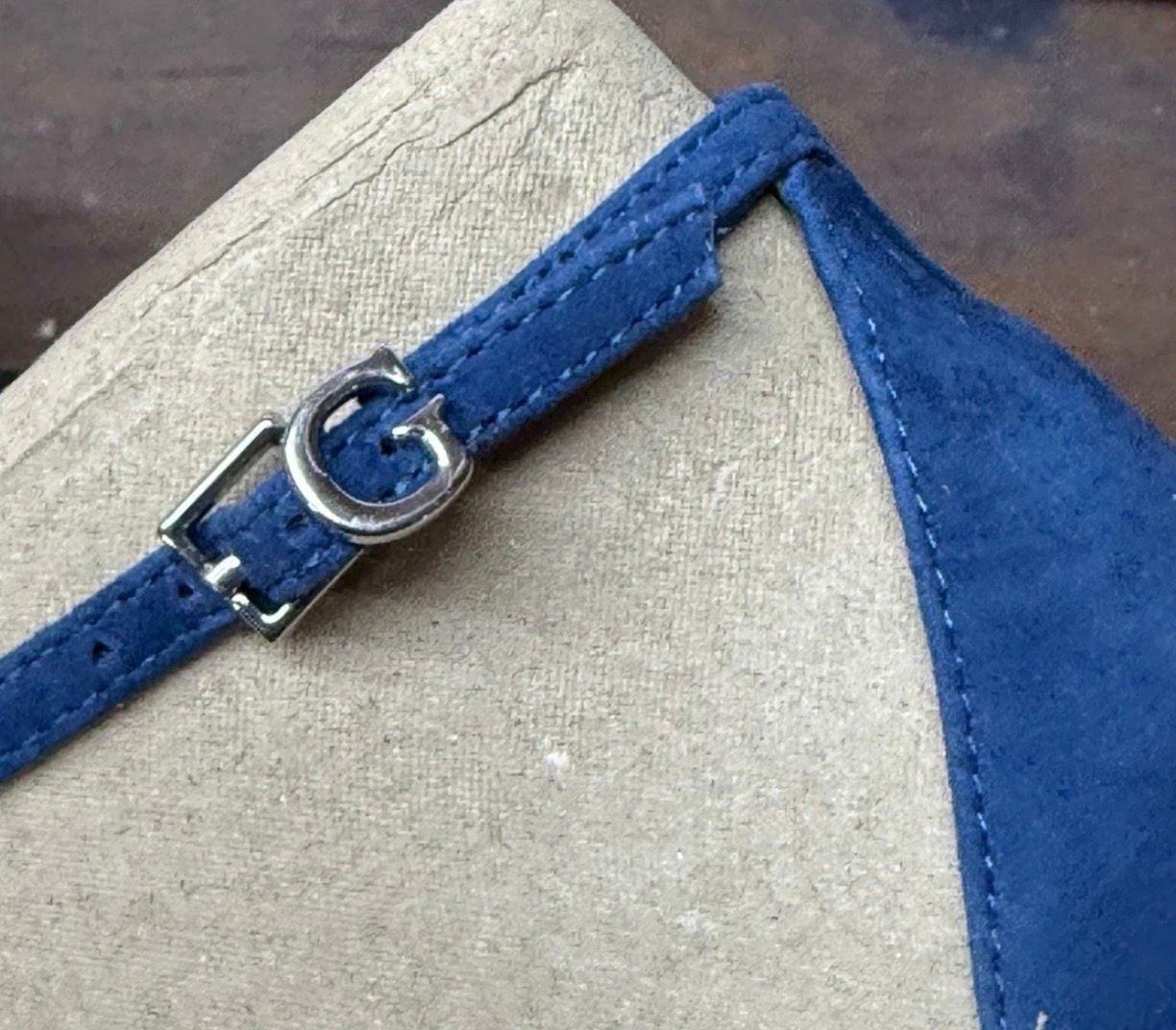 Guess Seena2 Size 8M Blue Suede Ankle Strap Stiletto Heels 9