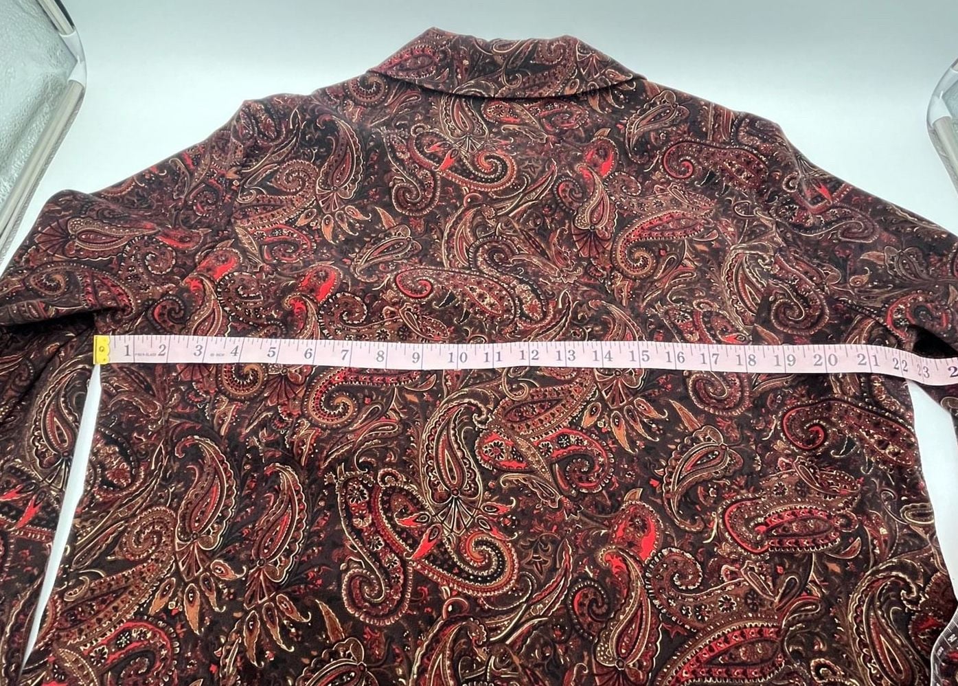 Sag Harbor Stretch Blazer Size X-Large Red Brown Paisley Jacket Y2K 4