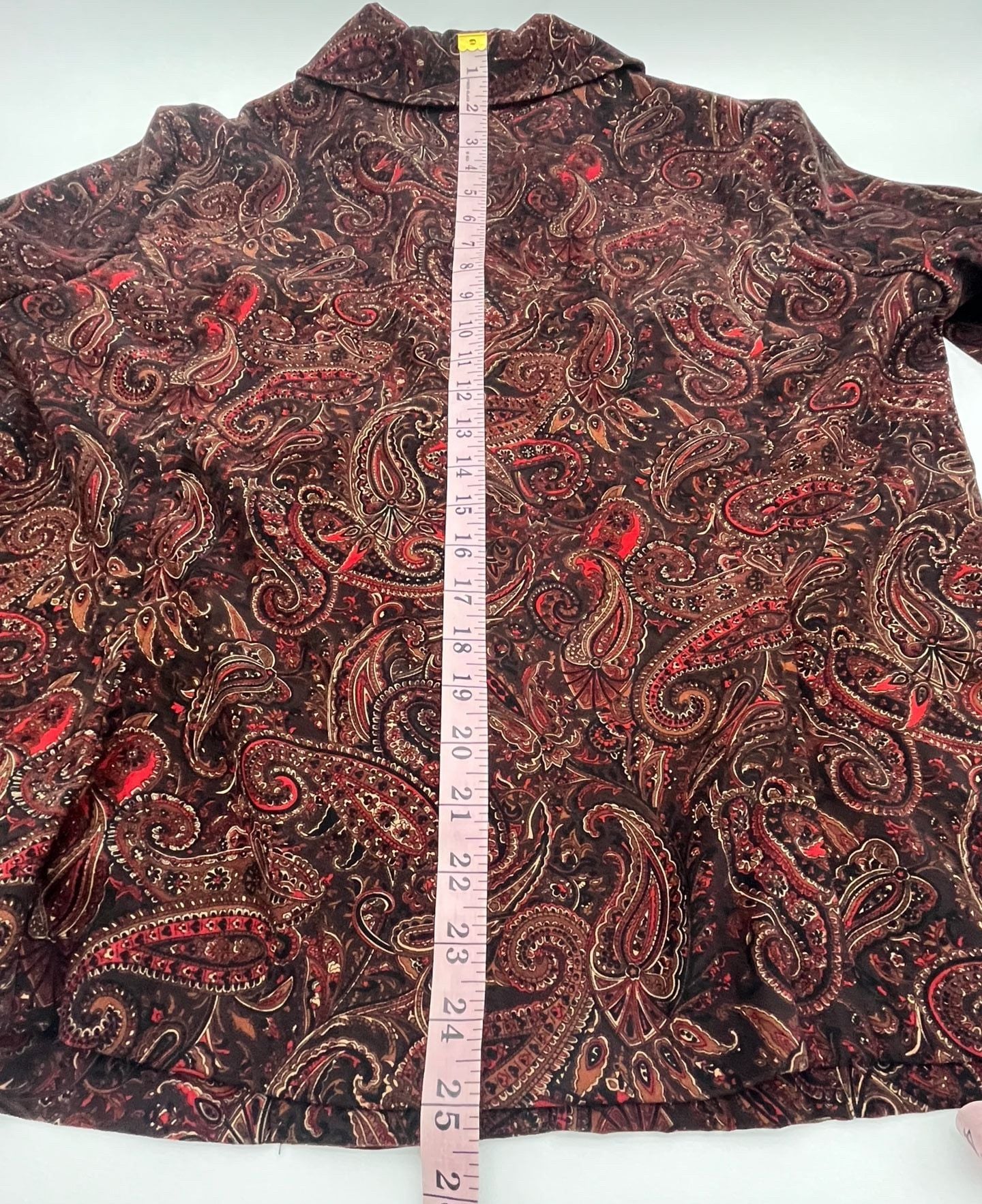 Sag Harbor Stretch Blazer Size X-Large Red Brown Paisley Jacket Y2K 5