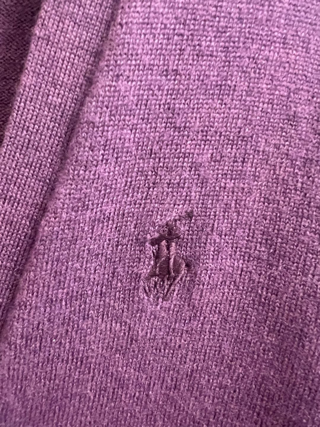 Ralph Lauren Sport Cardigan Size L Purple Merino Wool Sweater Casual Preppy 4