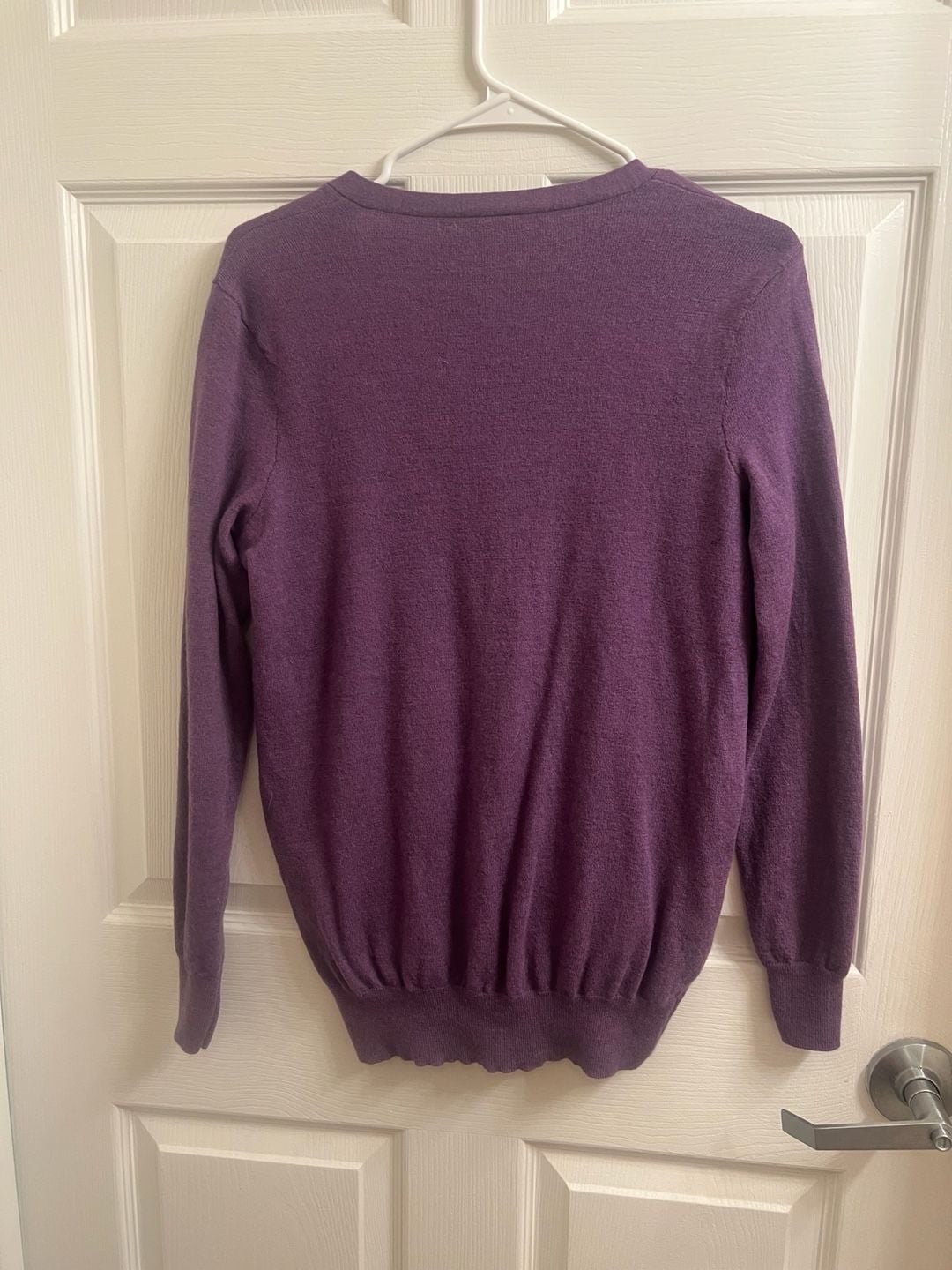 Ralph Lauren Sport Cardigan Size L Purple Merino Wool Sweater Casual Preppy 5
