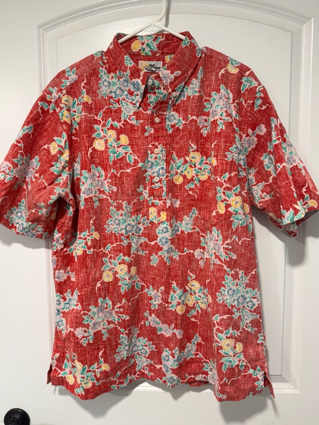 Hawaiian Floral Aloha Pullover Shirt Coastal Grandpa Resort Red Size XL 2