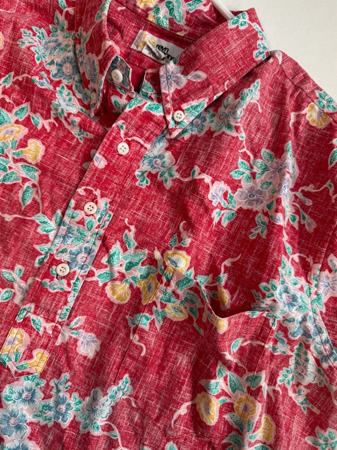 Hawaiian Floral Aloha Pullover Shirt Coastal Grandpa Resort Red Size XL 7
