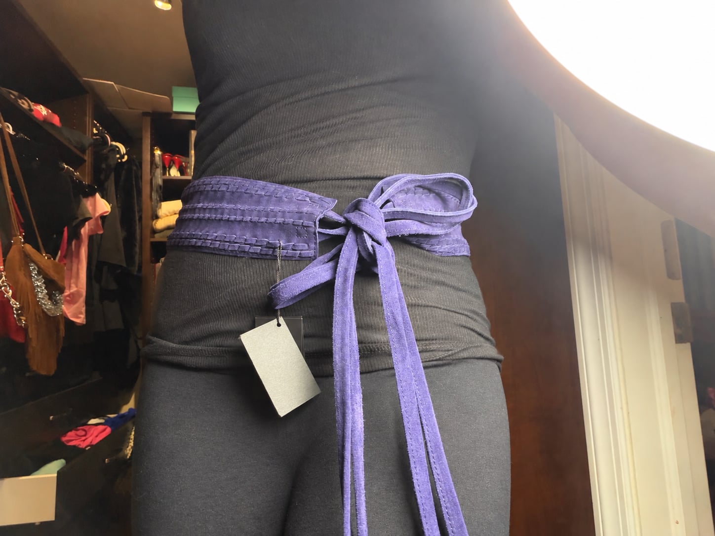 Maje Banoushka wrap boho Suede Belt Tu Purple 1