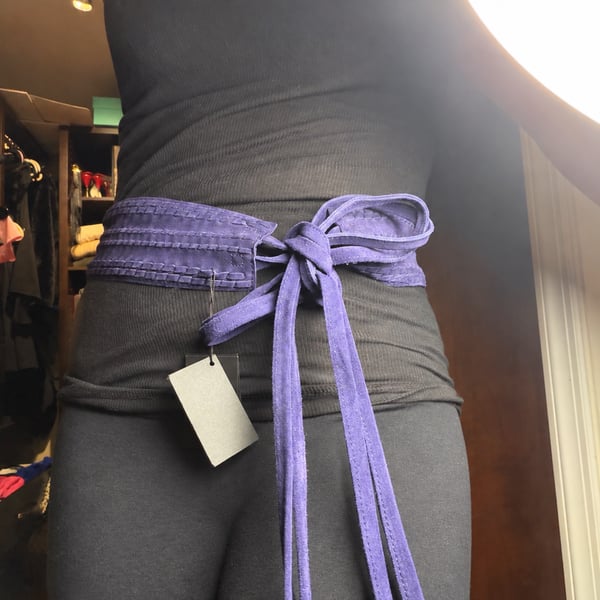 Maje Banoushka wrap boho Suede Belt Tu Purple