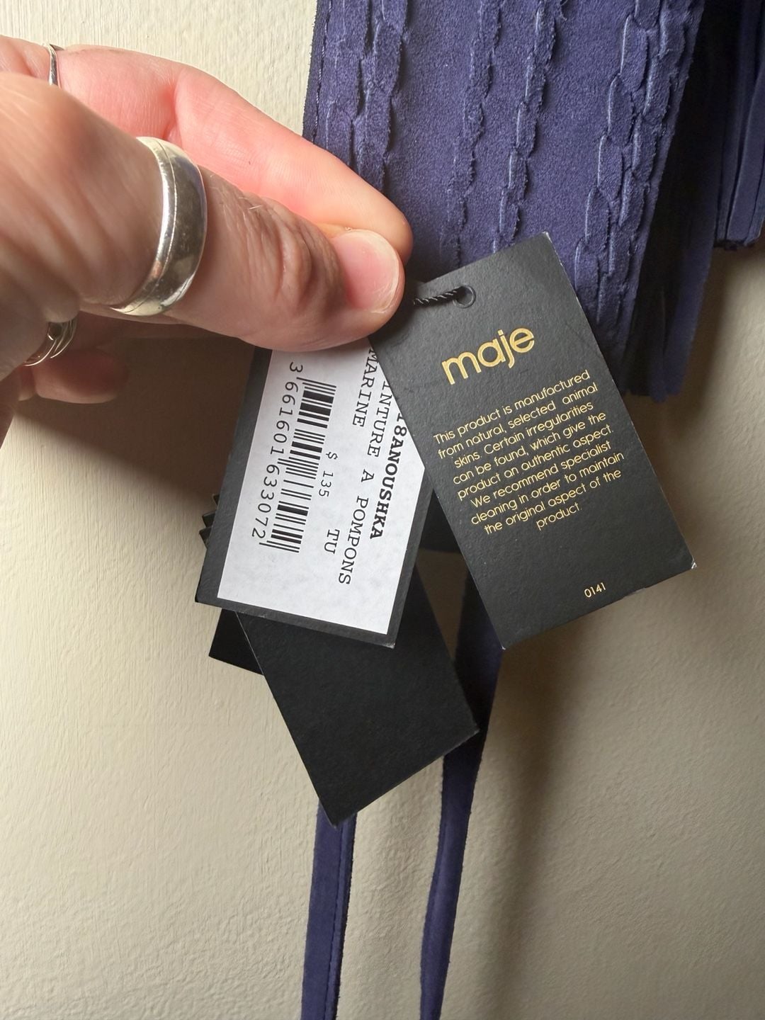 Maje Banoushka wrap boho Suede Belt Tu Purple 3