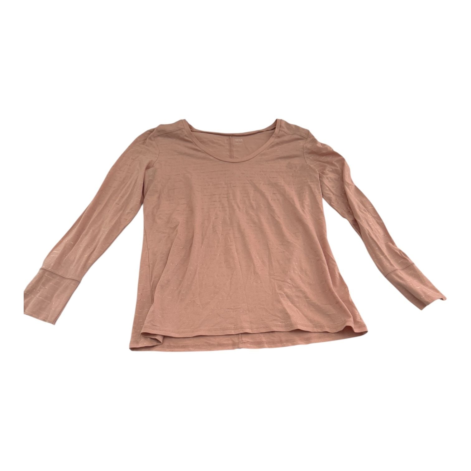 a.n.a A New Approach Women’s Large Dusty Rose Metallic Stripe Long Sleeve Top 4