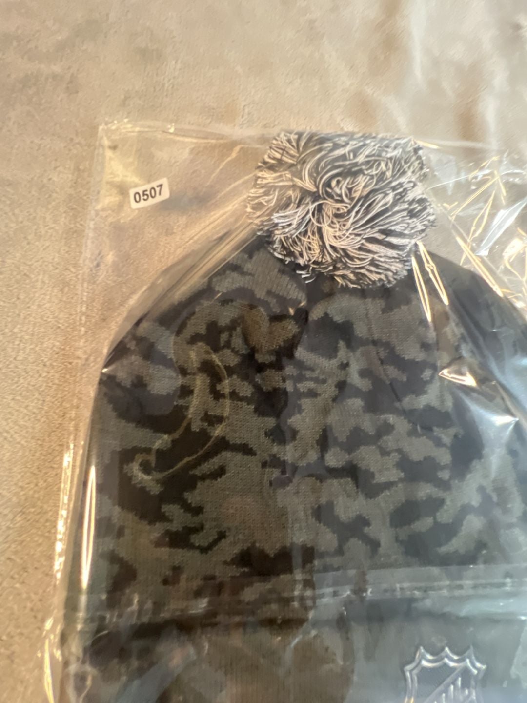 Fanatics Columbus Blue Jackets Military Appreciation Cuffed Knit Hat Pom 7
