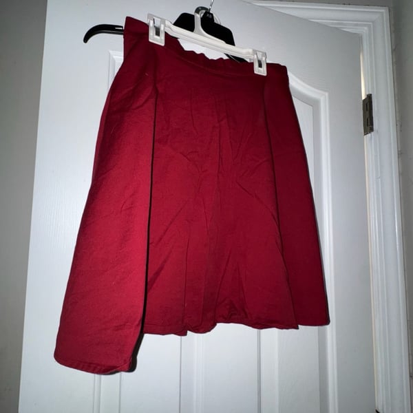 Red Skater Skirt Size XS Burgundy A-Line