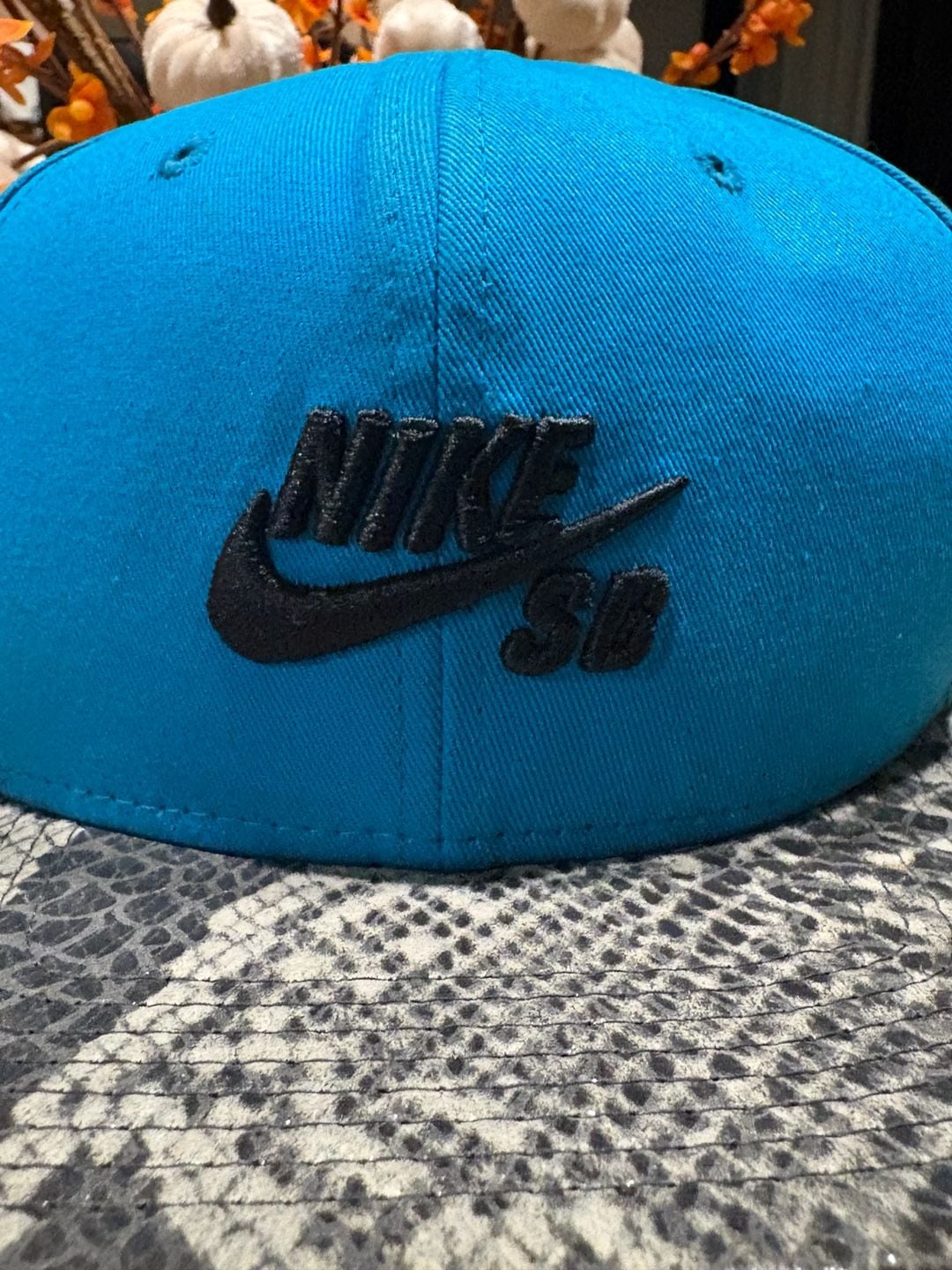 Nike SB Icon Pro Snapback Hat One Size Blue Black Snake Print 3