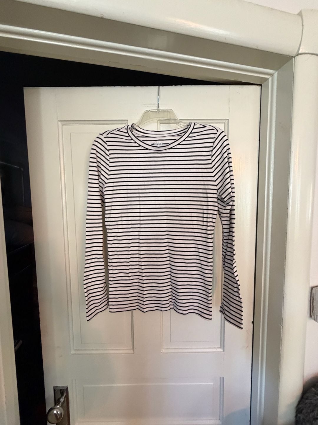 Time and Tru Long Sleeve Striped Ribbed T-Shirt Size M (8-10) 2
