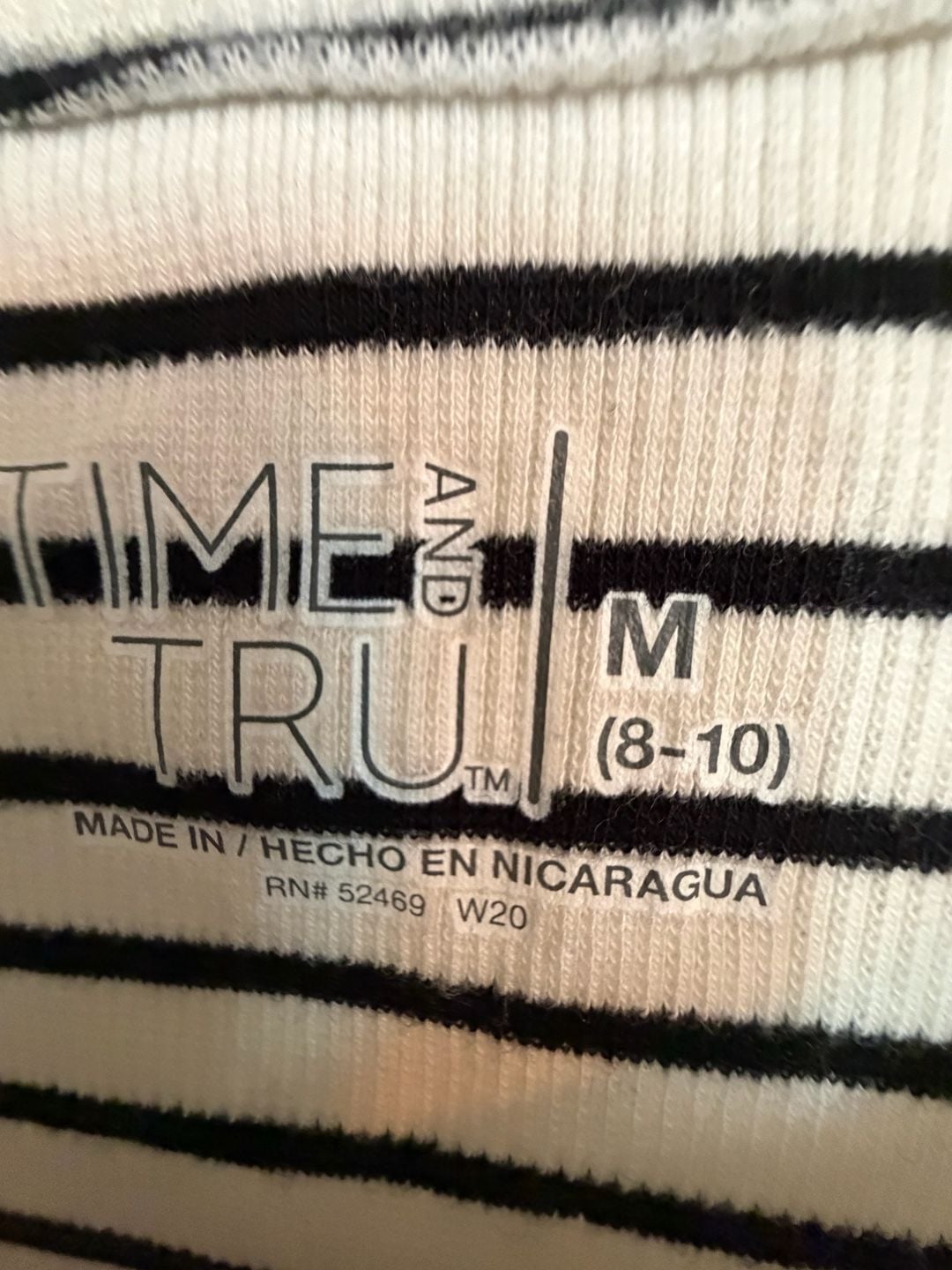 Time and Tru Long Sleeve Striped Ribbed T-Shirt Size M (8-10) 3