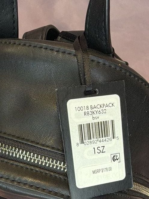 DKNY 10018 Backpack Size 1SZ Black Silver Logo 4
