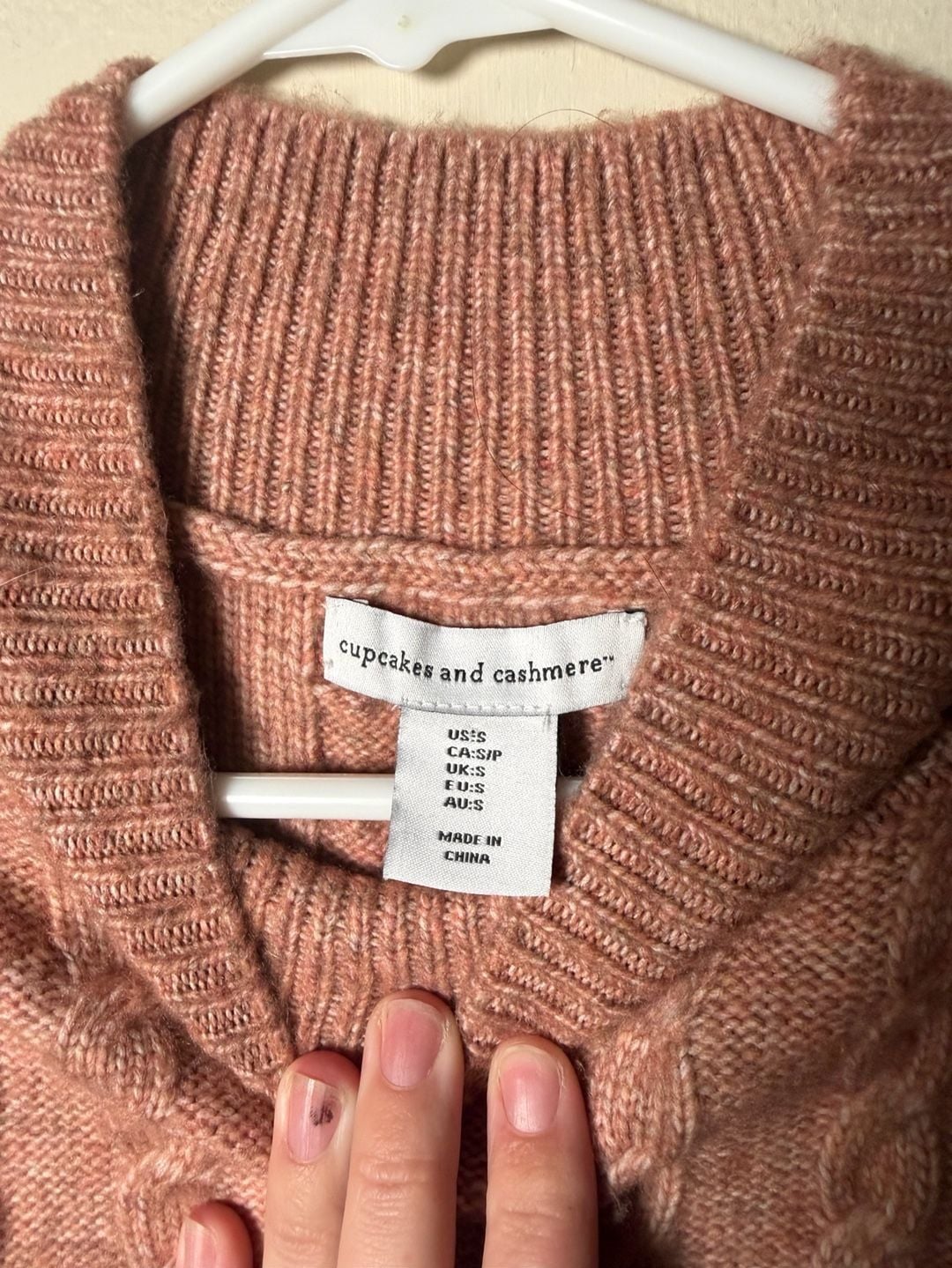 Cupcakes and Cashmere Cable Knit Sweater Vest Size S Pink 3