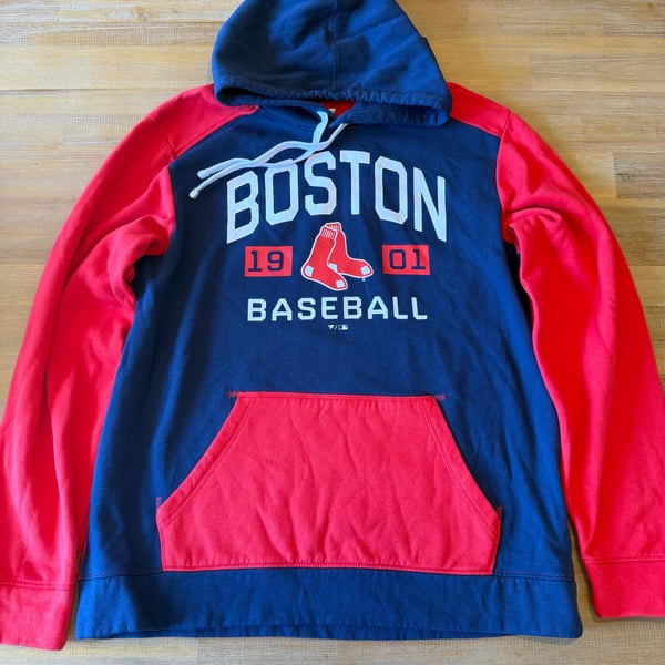 Fanatics Boston Red Sox Hoodie Men XL Blue Red 1901 Baseball Pullover Sweatshirt
