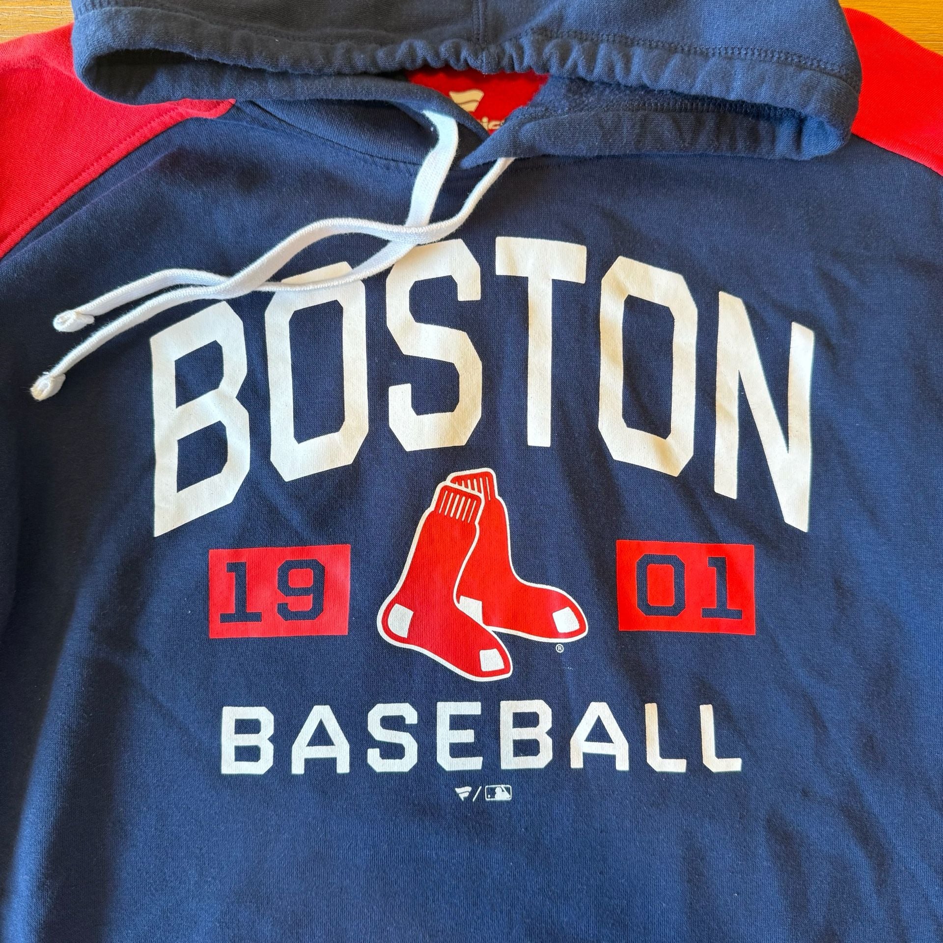 Fanatics Boston Red Sox Hoodie Men XL Blue Red 1901 Baseball Pullover Sweatshirt 10