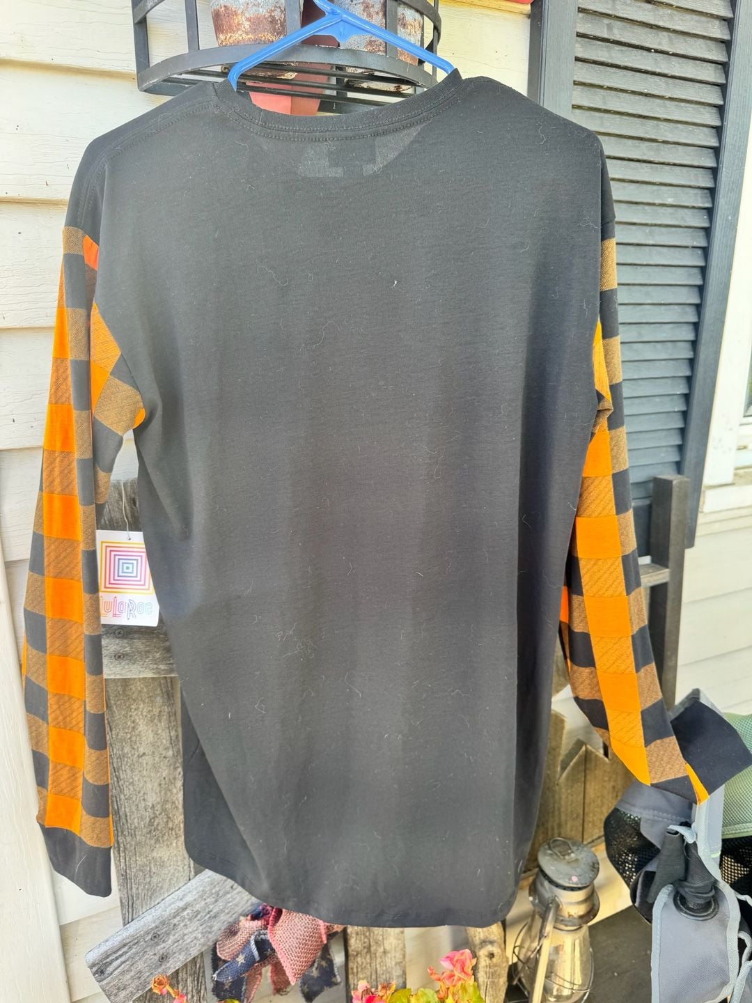 LuLaRoe Hudson Long Sleeve Size S Halloween Orange Moon Graphic Tee 6