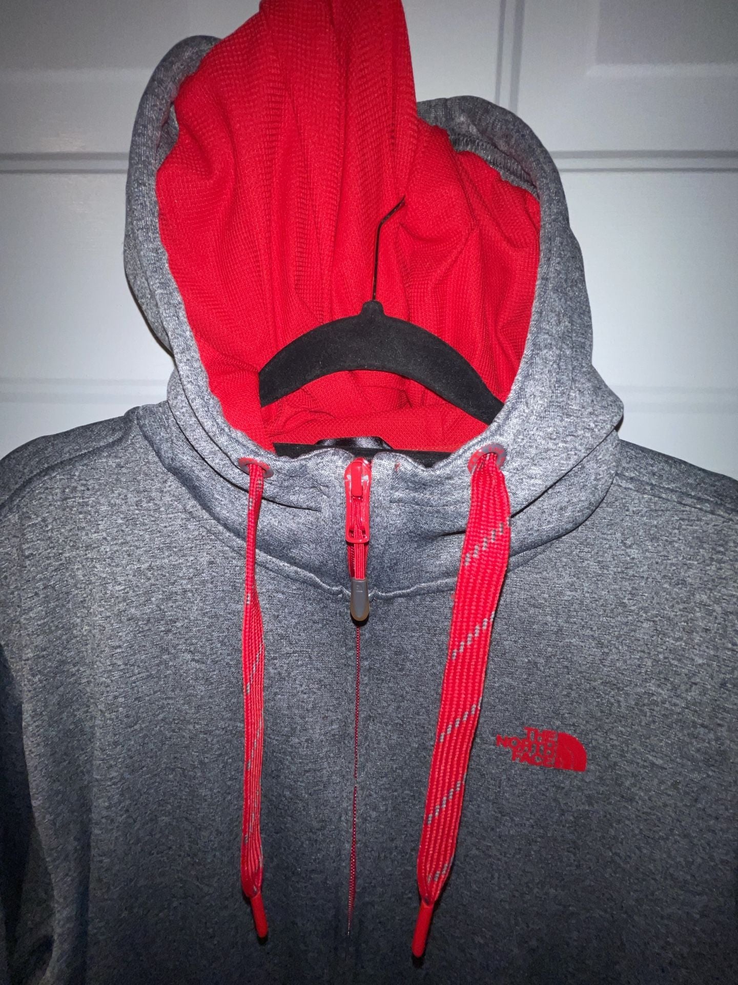 The North Face Full Zip Hoodie Gray Red 4