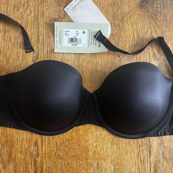 Auden Strapless Bra Size 36C Black