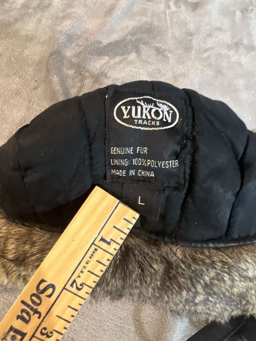 Yukon Tracks Trapper Hat Size L Black Genuine Fur Winter Bomber Earflap 3