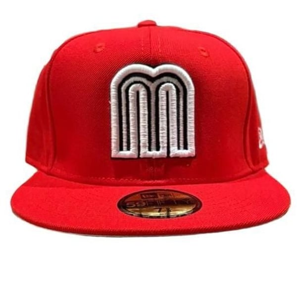 New Era Mexico 59FIFTY Fitted Hat Size 7 5/8 Red