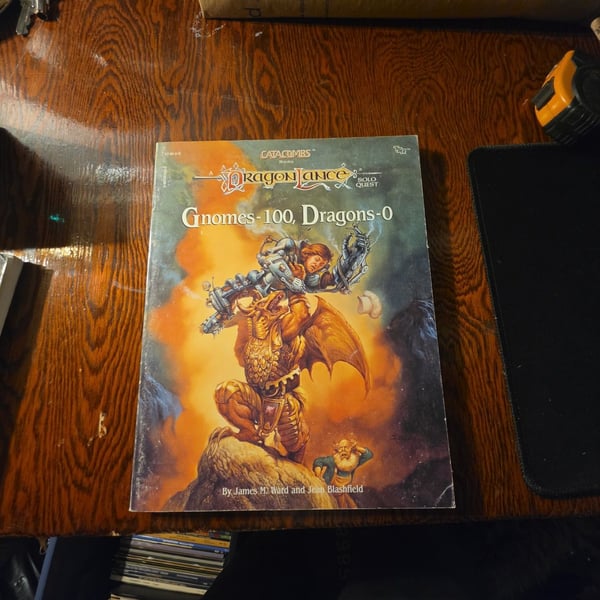 TSR Dragonlance Gnomes-100, Dragons-0 Solo Quest Book Catacombs 8421