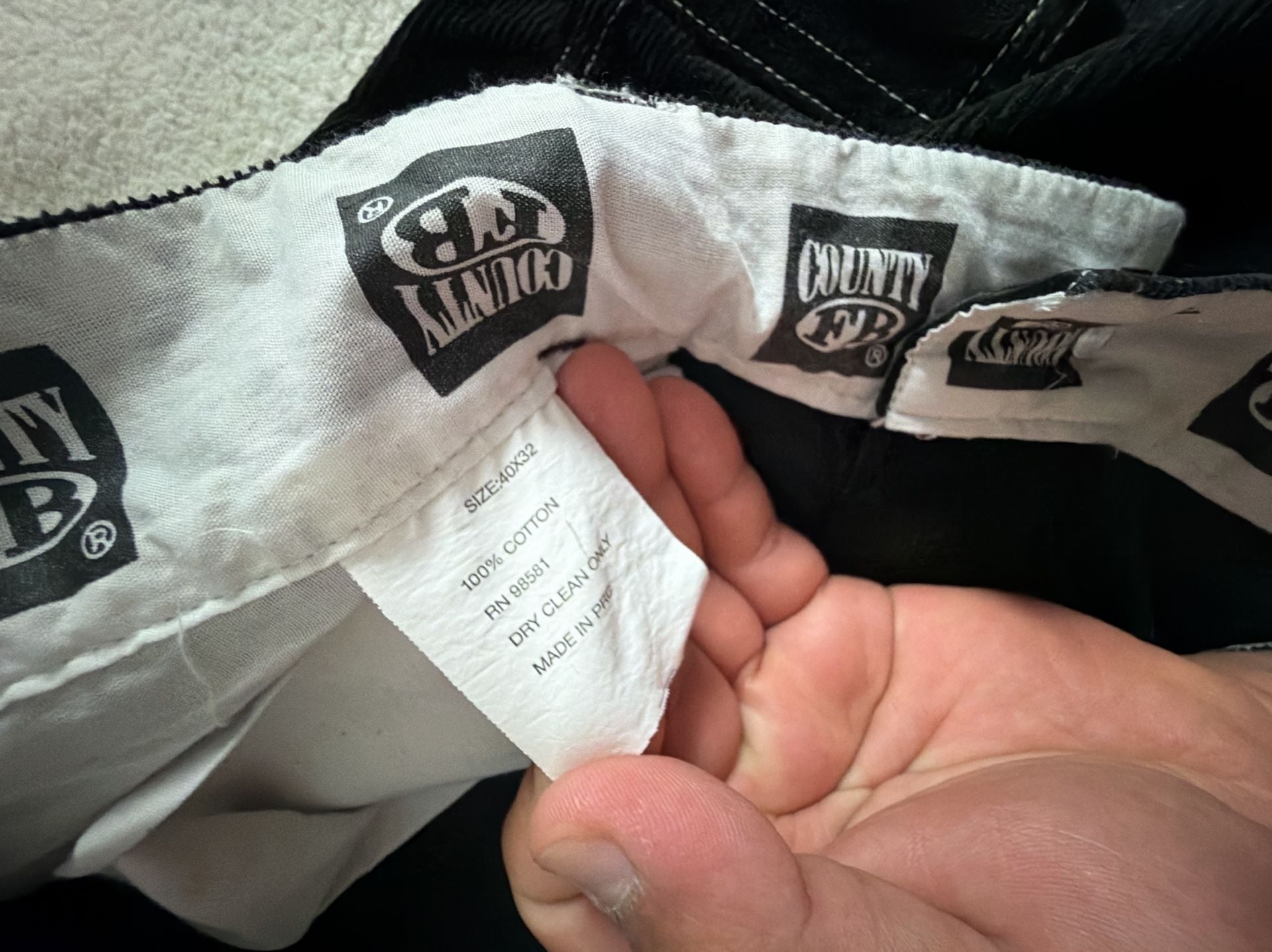 FB County Corduroy Cargo Pants Size 40x32 Black 5