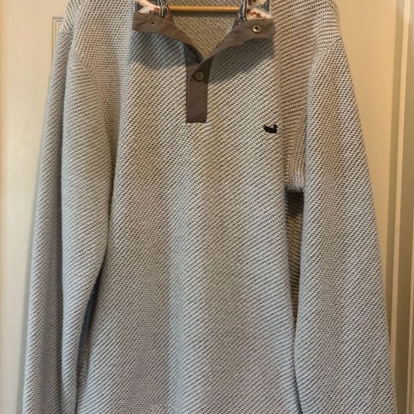 Southern Marsh Pawleys Rope Pullover Size S Gray Aztec Collar