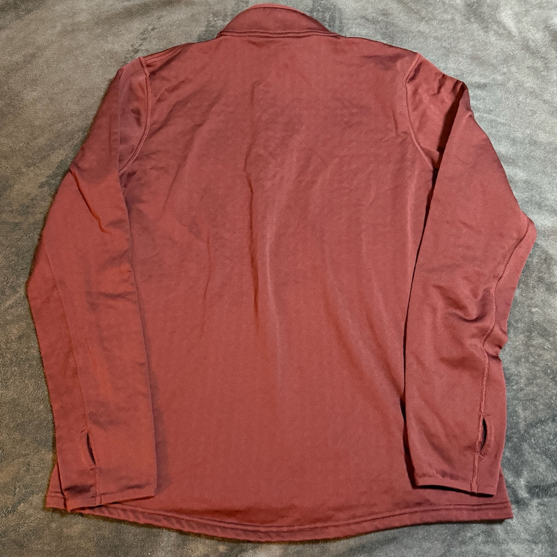 Gymshark 1/4 Zip Pullover Size XL Burgundy Long Sleeve Thumbholes 5