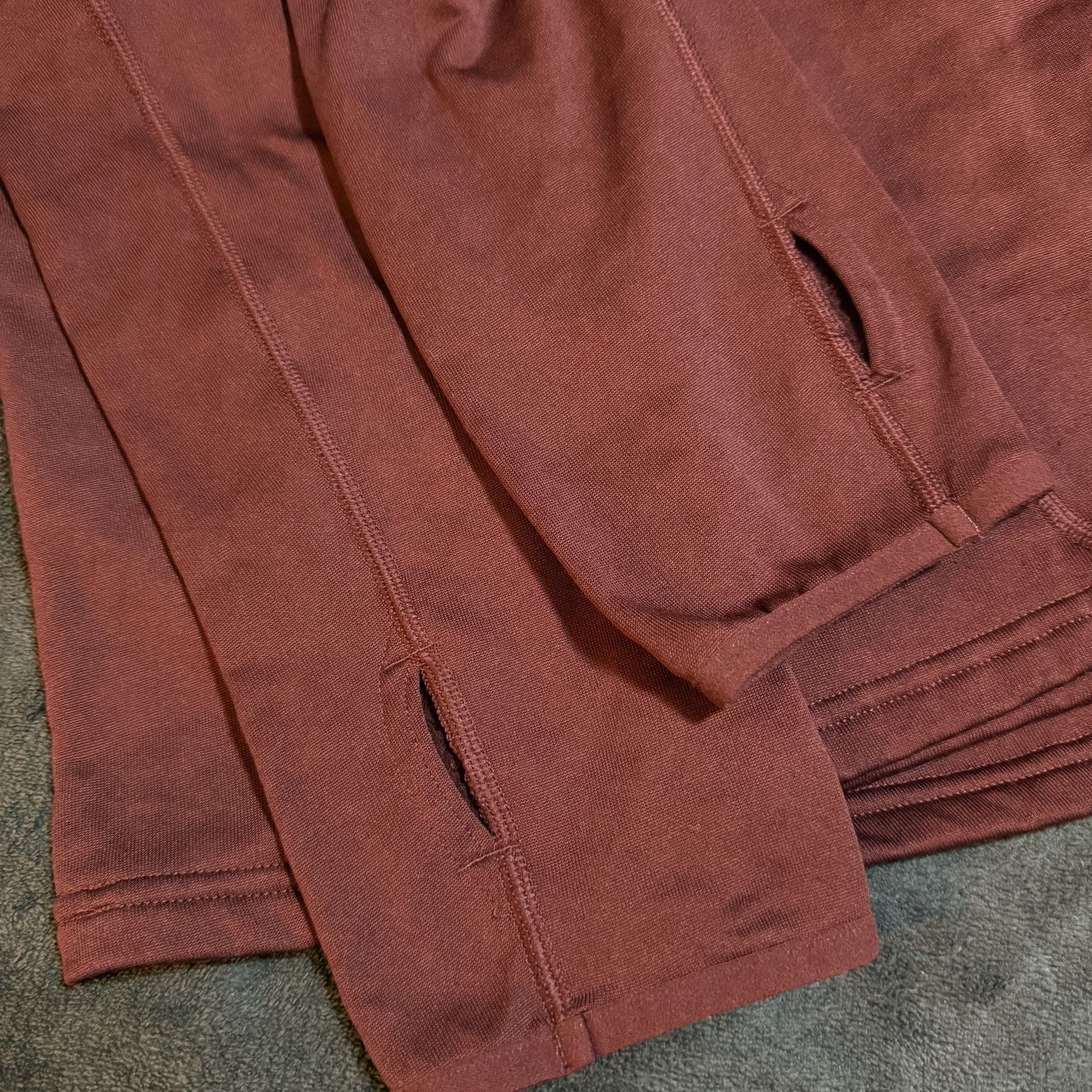 Gymshark 1/4 Zip Pullover Size XL Burgundy Long Sleeve Thumbholes 6