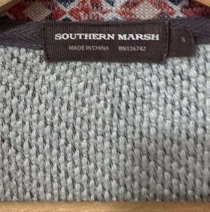 Southern Marsh Pawleys Rope Pullover Size S Gray Aztec Collar 8