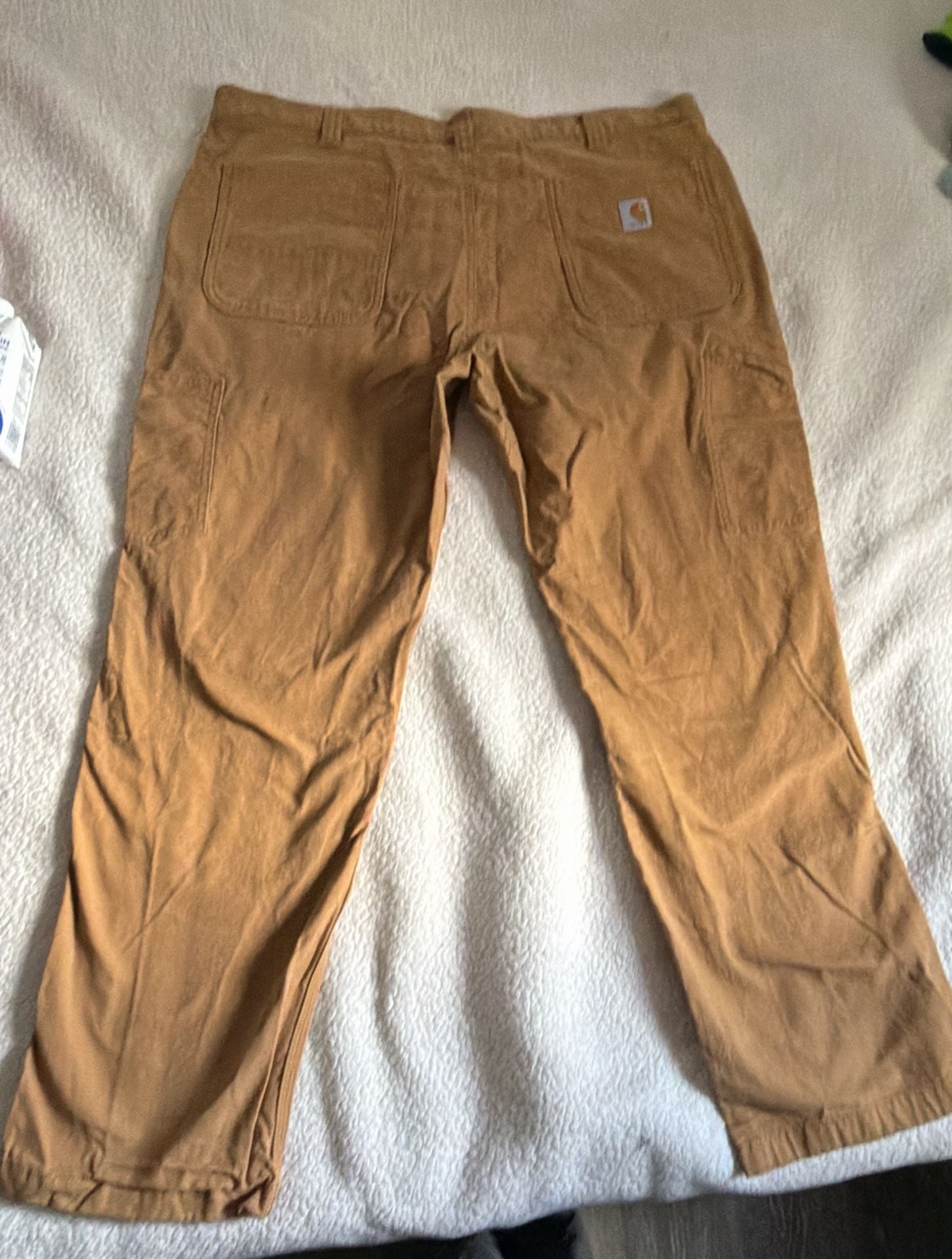 Carhartt Relaxed Fit Work Pants Size 42x32 Brown Duck Double Front Utility 3