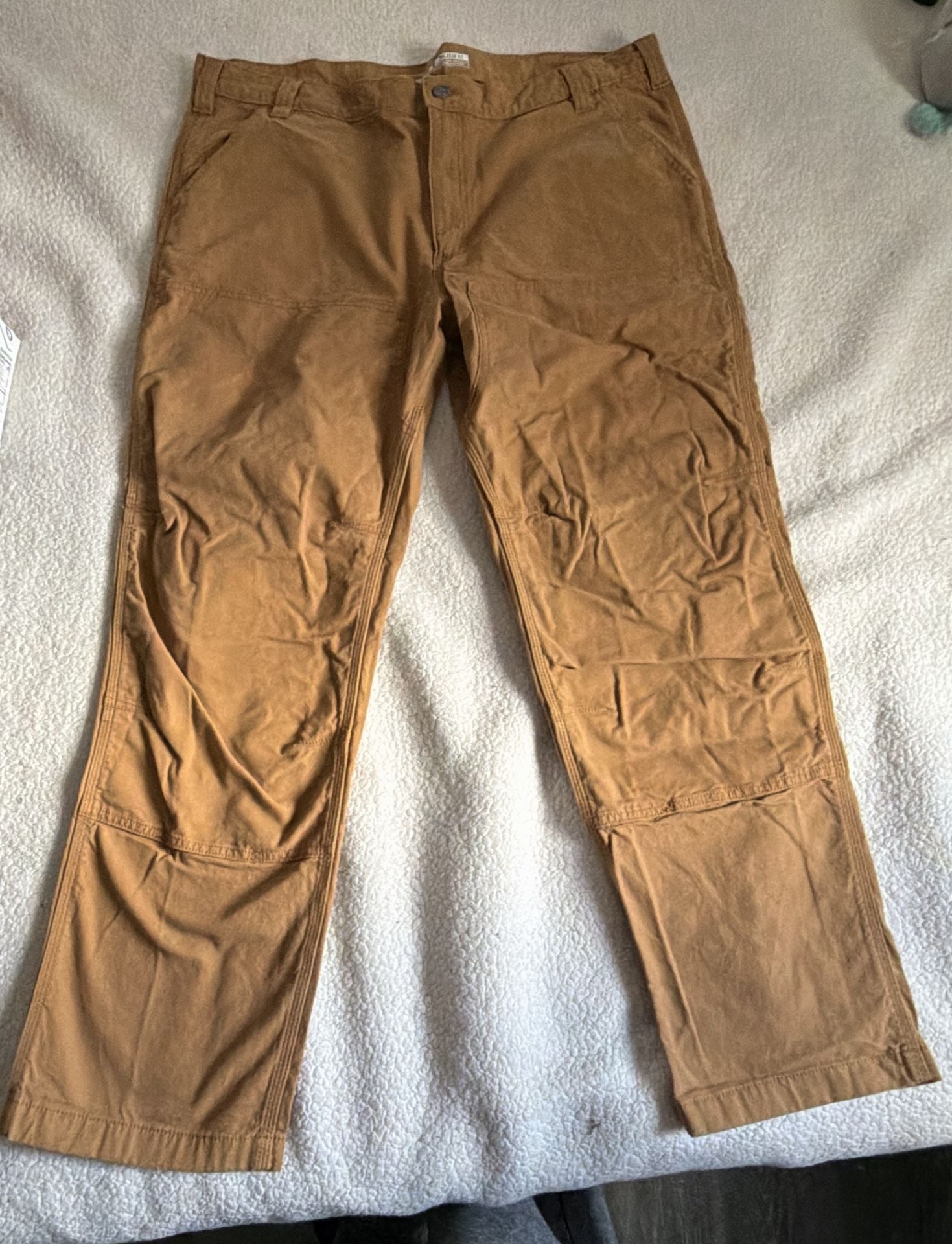 Carhartt Relaxed Fit Work Pants Size 42x32 Brown Duck Double Front Utility 2
