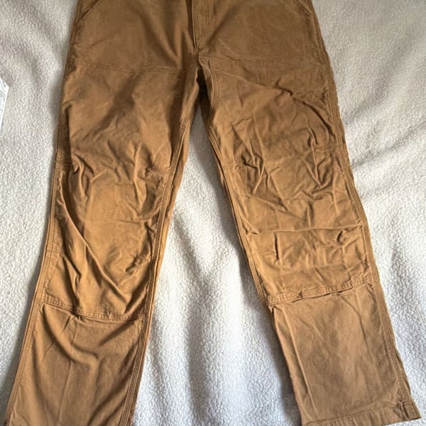 Carhartt Relaxed Fit Work Pants Size 42x32 Brown Duck Double Front Utility