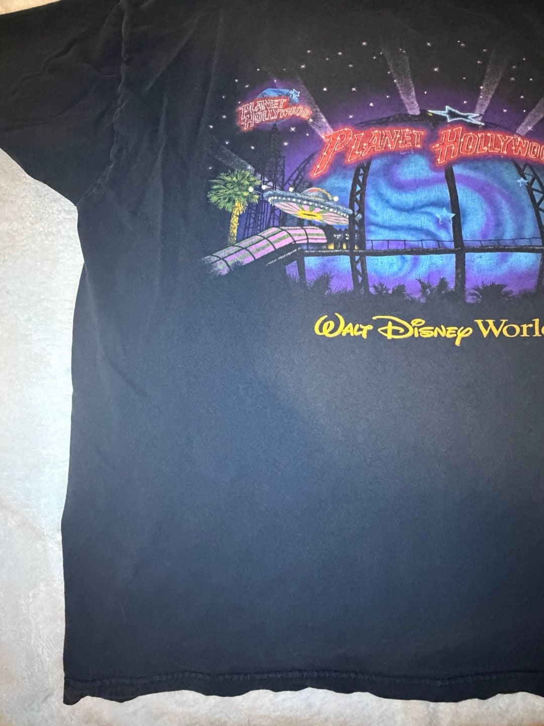 Planet Hollywood Walt Disney World T-Shirt Black Graphic Tee 7