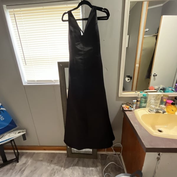 Mac Duggal Women's Sleeveless V Neck Satin Gown With Bow Details - Macy's,