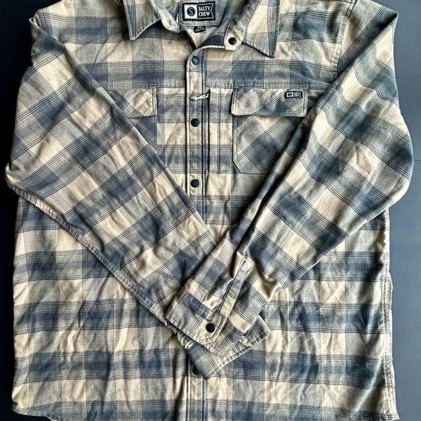 Salty Crew Flannel Shirt Size XXL Plaid Long Sleeve