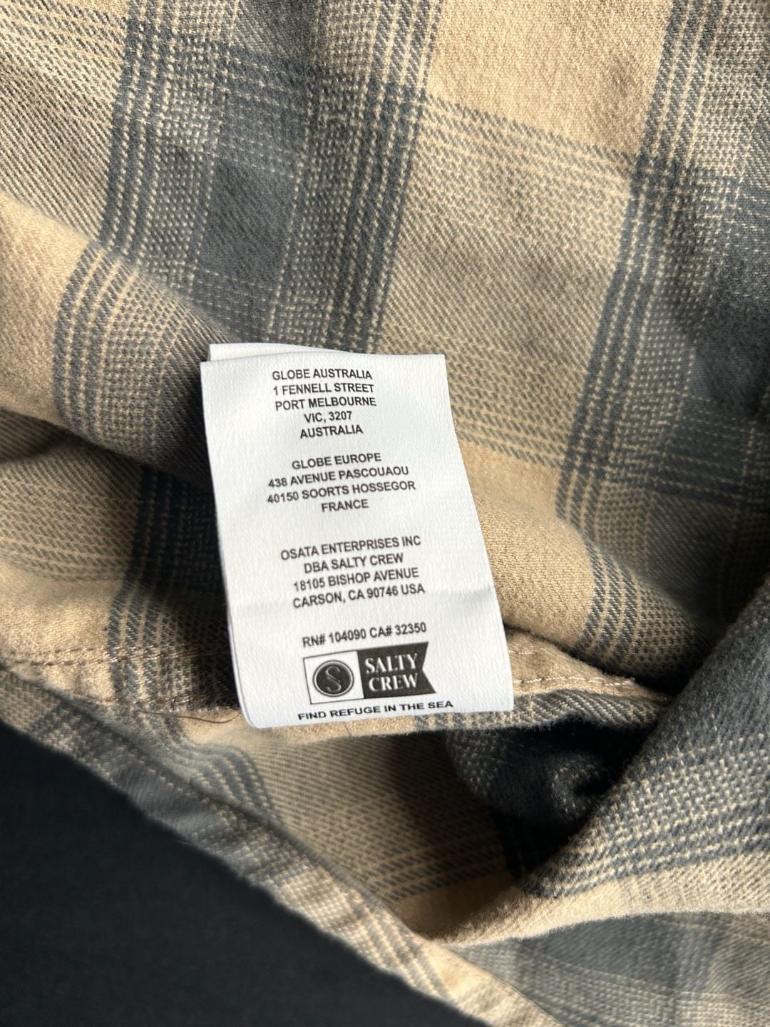 Salty Crew Flannel Shirt Size XXL Plaid Long Sleeve 11