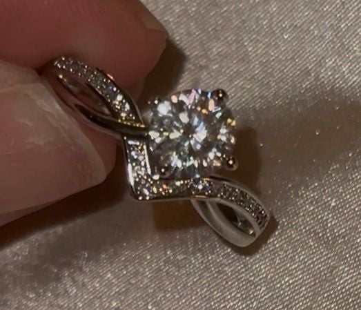 Unbranded Moissanite Round Cut Criss Cross Engagement Ring Silver 5